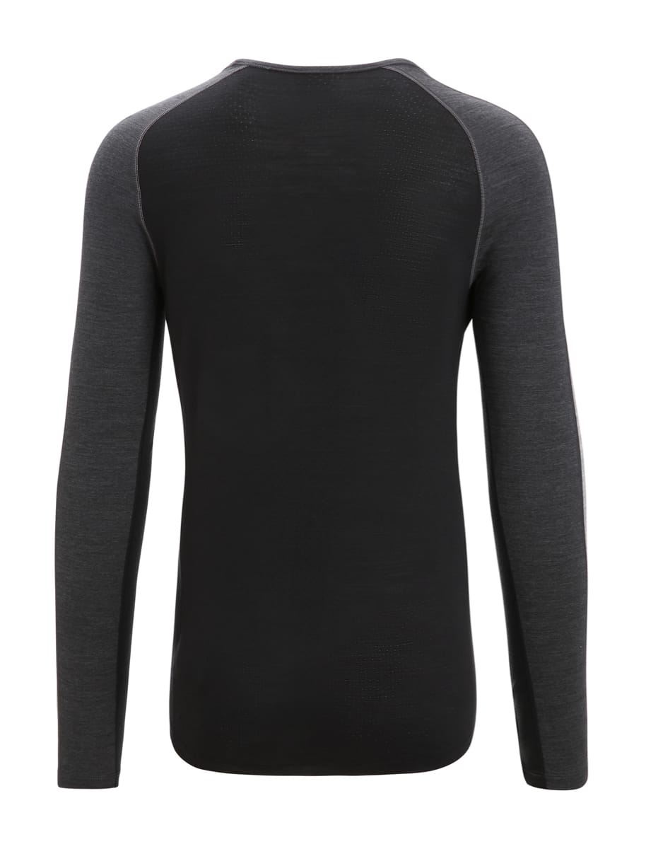 Icebreaker Men's 125 Zoneknit™ Long Sleeve Crewe Jet Heather/Black/Metro Heather