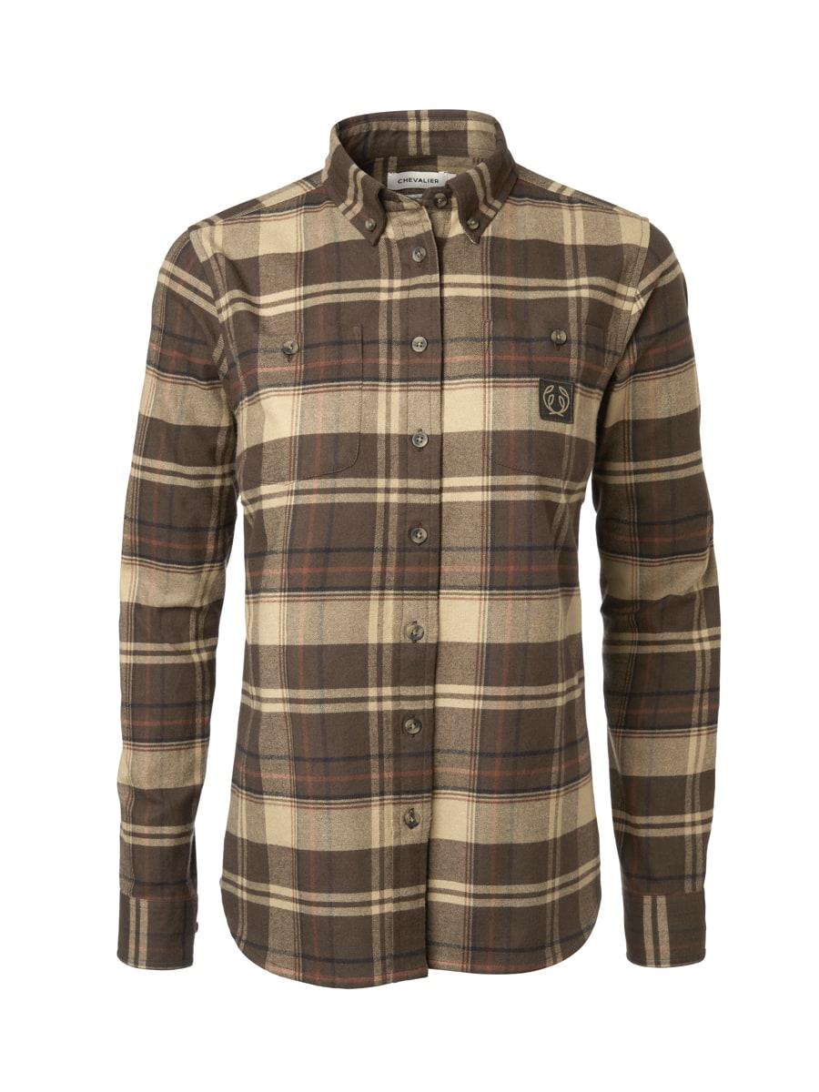 Chevalier Heron Flannel Shirt Women October Green Checked