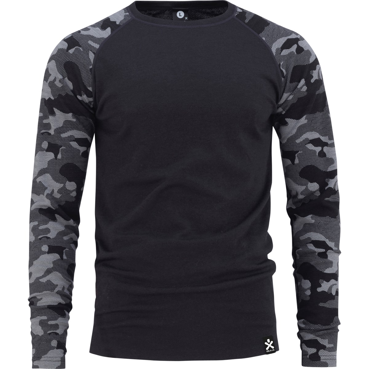 Bula Men's Camo Merino Wool Crew Dgrey