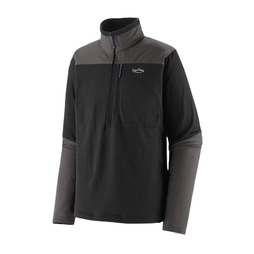 Patagonia M's L/S R1 Fitz Roy 1/4 Zip Black