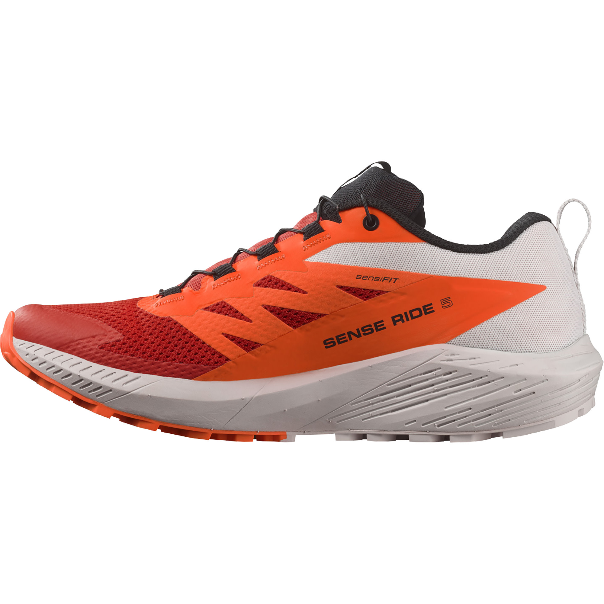 Salomon Men's Sense Ride 5 Lunar Rock/Shocking Orange/Fiery Re