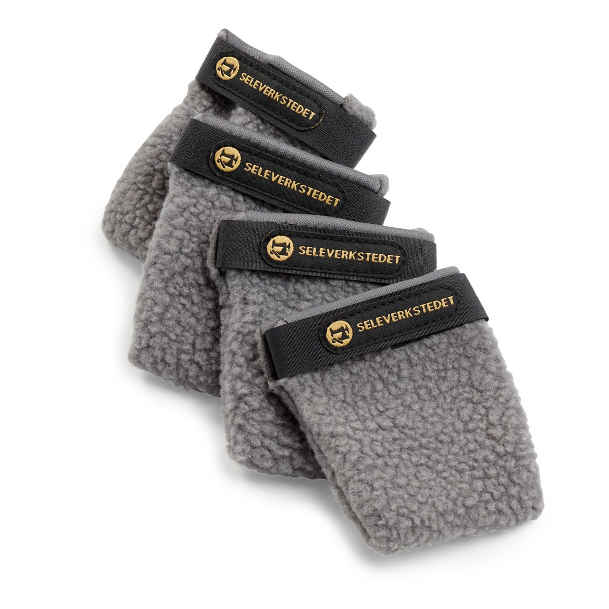Seleverkstedet Seleverkstedet Fleece grey dog boot 4pk Grå/svart