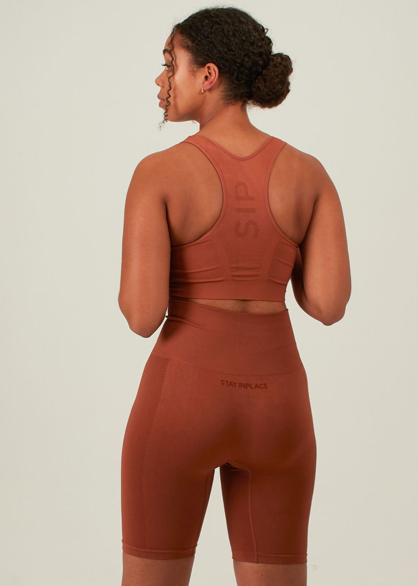StayInPlace Rib Seamless Bra Rusty Clay