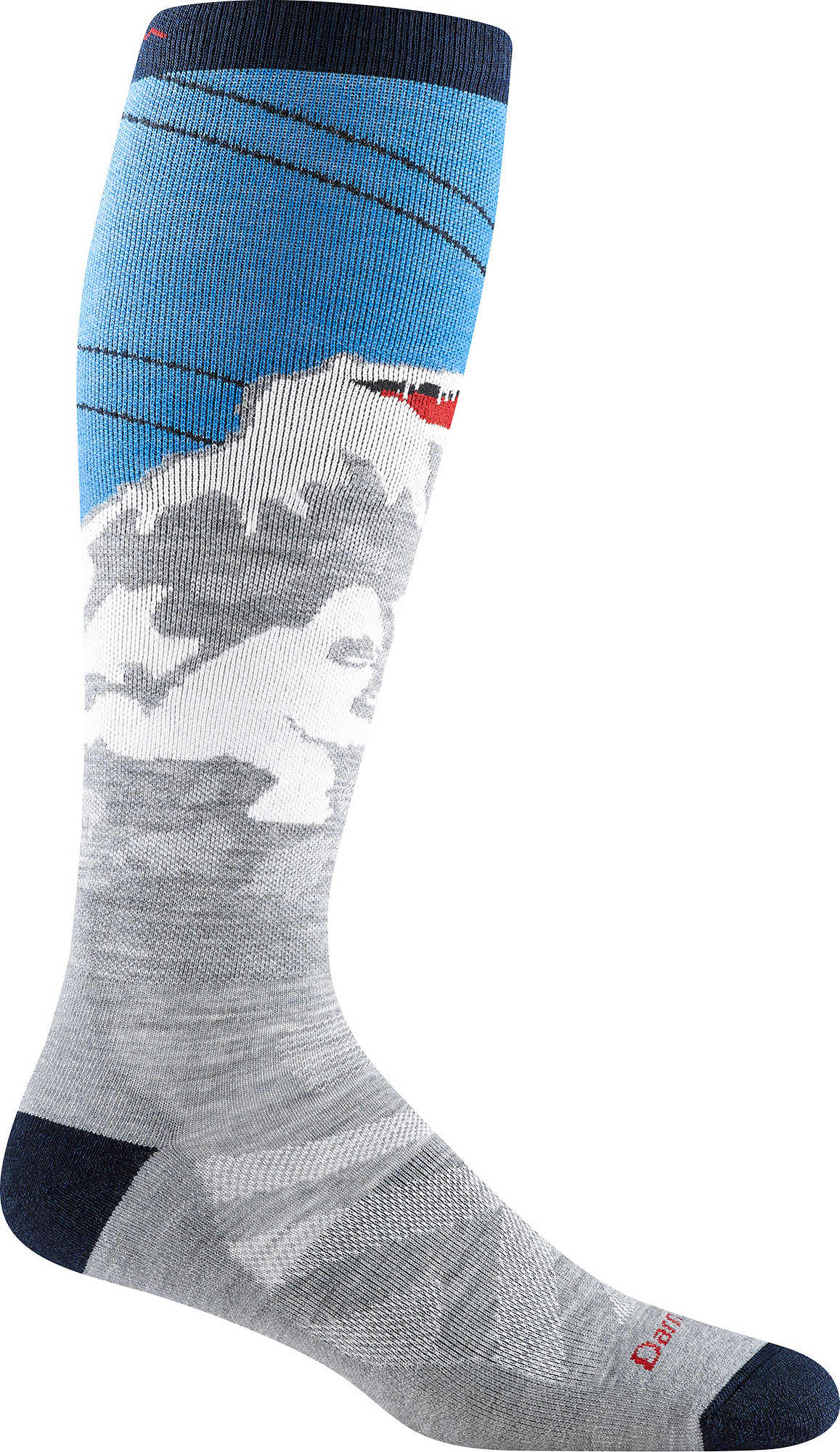 Darn Tough Men's Heady Yeti OTC Midweight With Cushion Gray