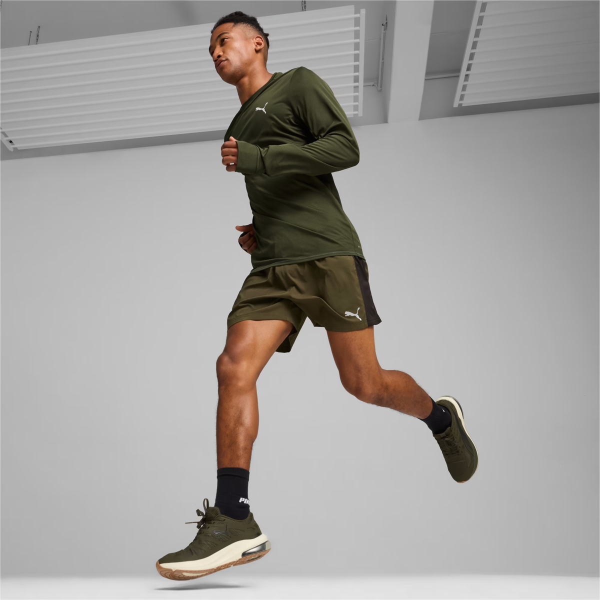 Puma Run Favorite Ls Tee M Dark Olive
