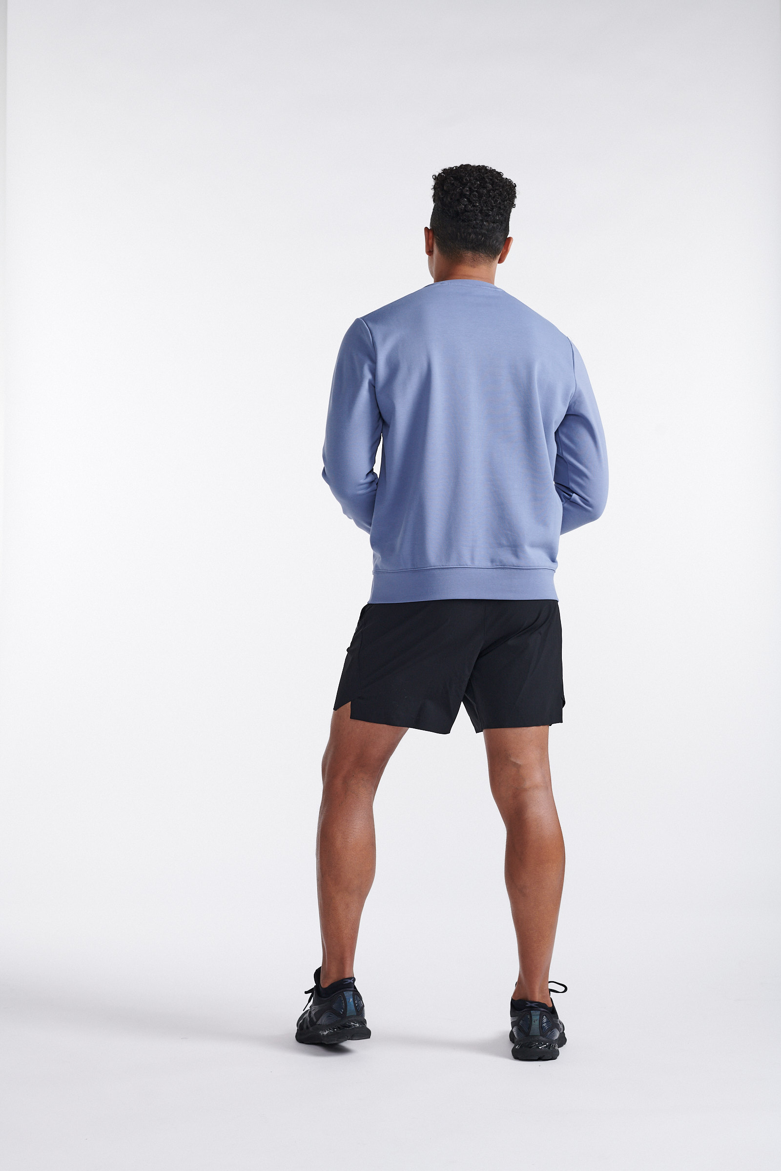 2XU Motion French Terry Crew Blue Stone/White