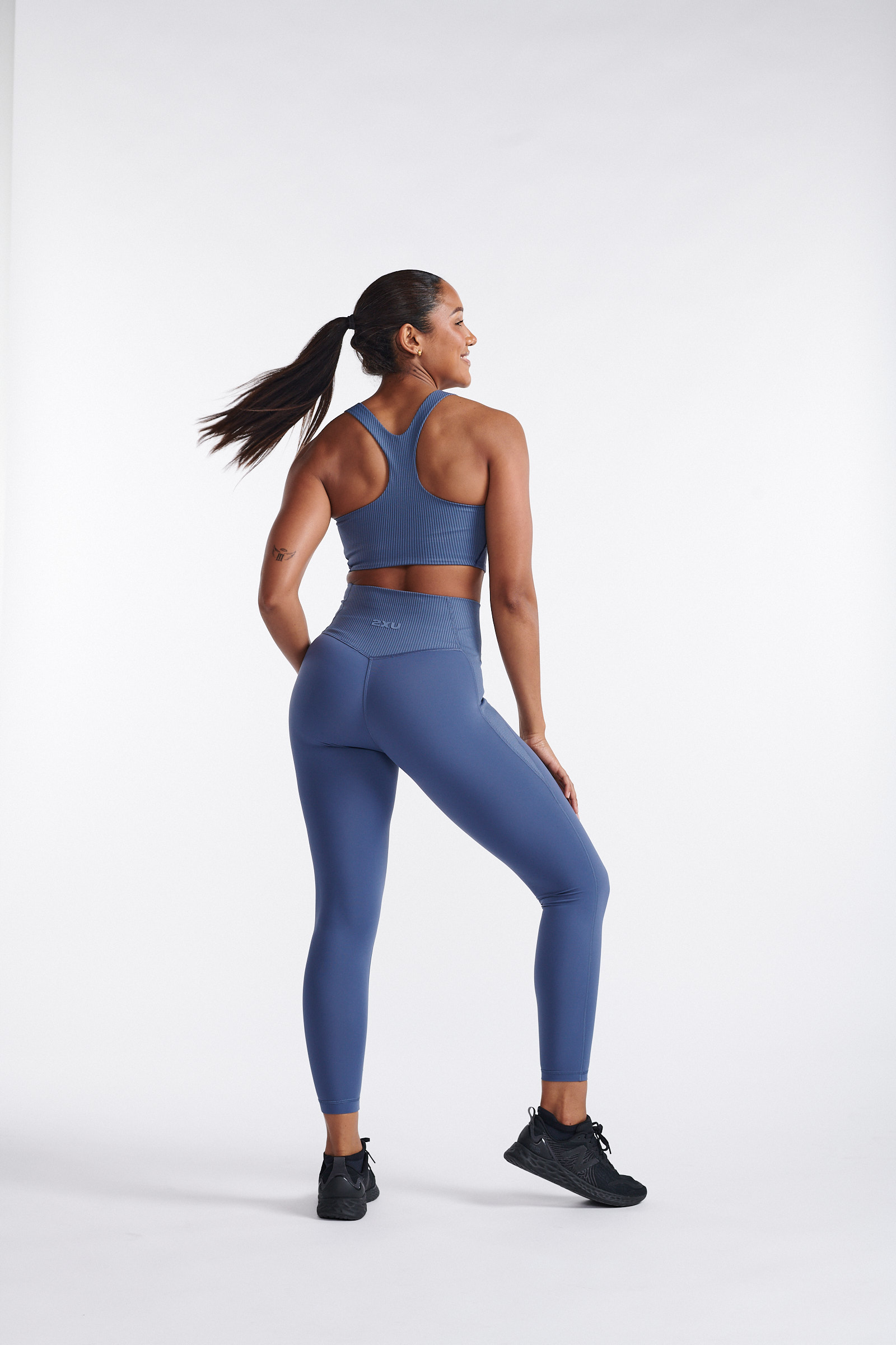 2XU Ribbed Longline Bra Indigo/Blue Stone