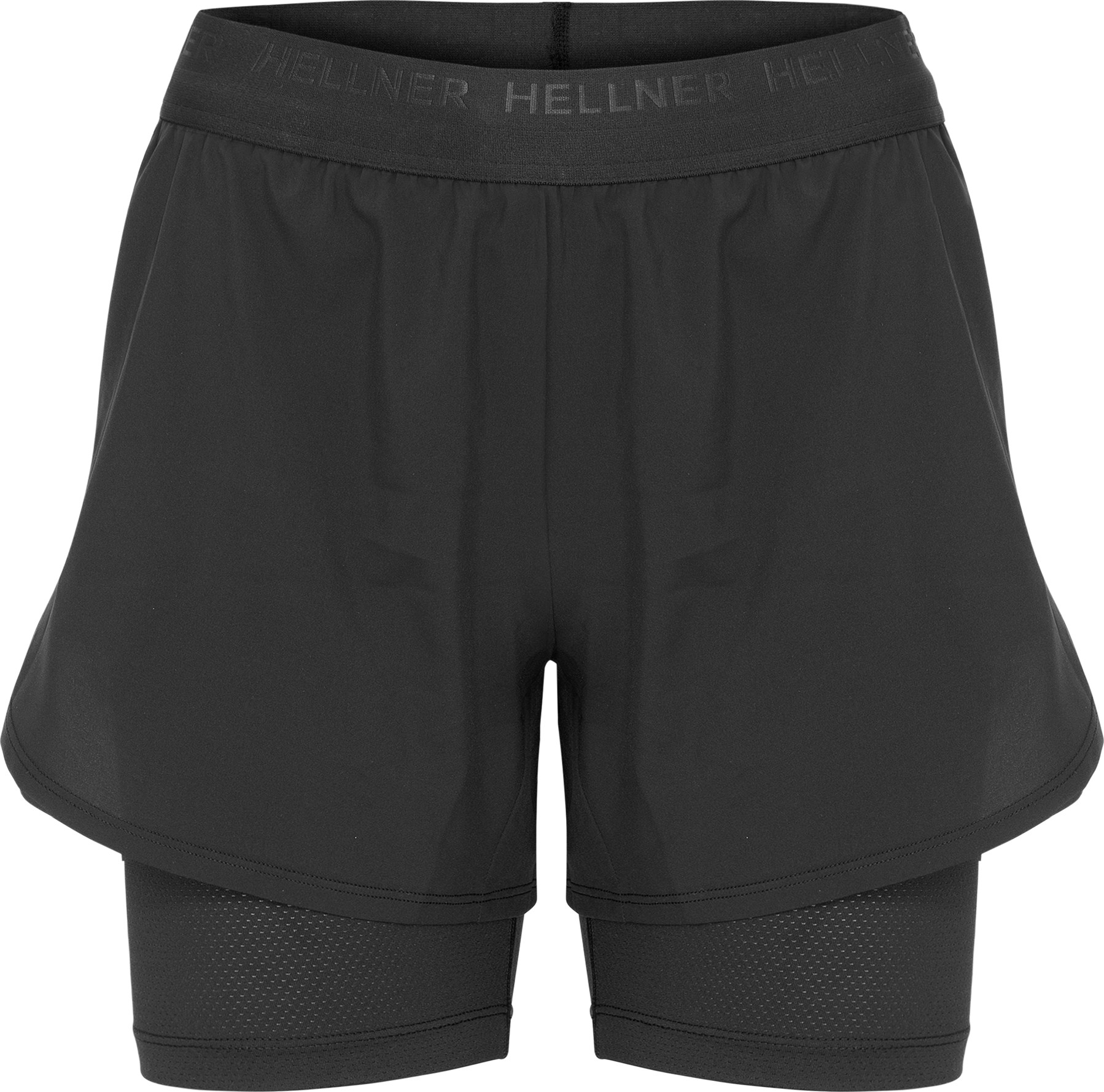 Hellner Women's Kelva 2-In-1 Running Long Tights Black Beauty/black Beauty