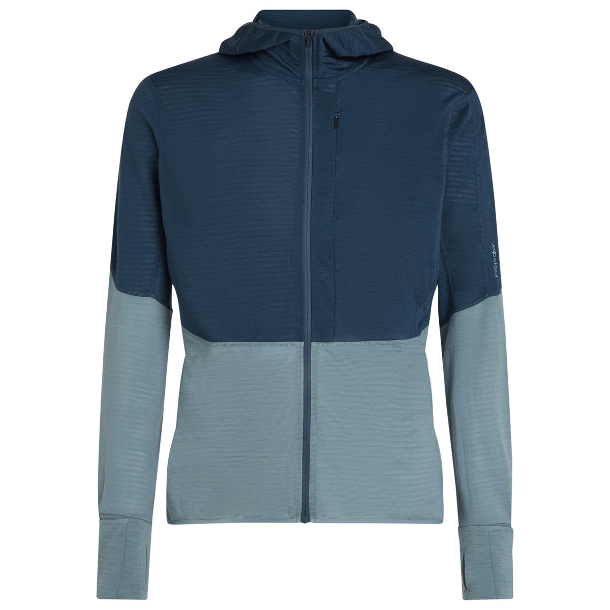 Icebreaker Men's Merino 200 Realfleece Descender Longsleeve Zip Abyss/blue Ash/cb