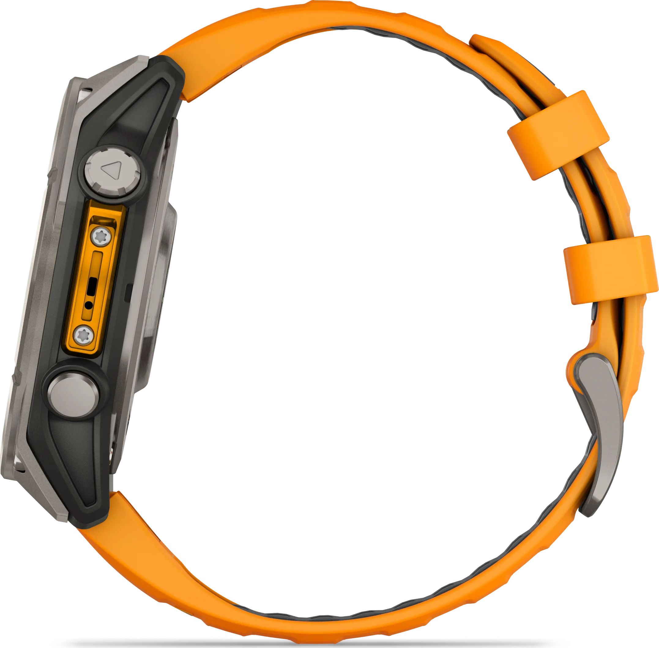 Garmin Fenix 8 Amoled 47mm, Sapphire Titanium - Spark Orange/Graphite Silicone Strap