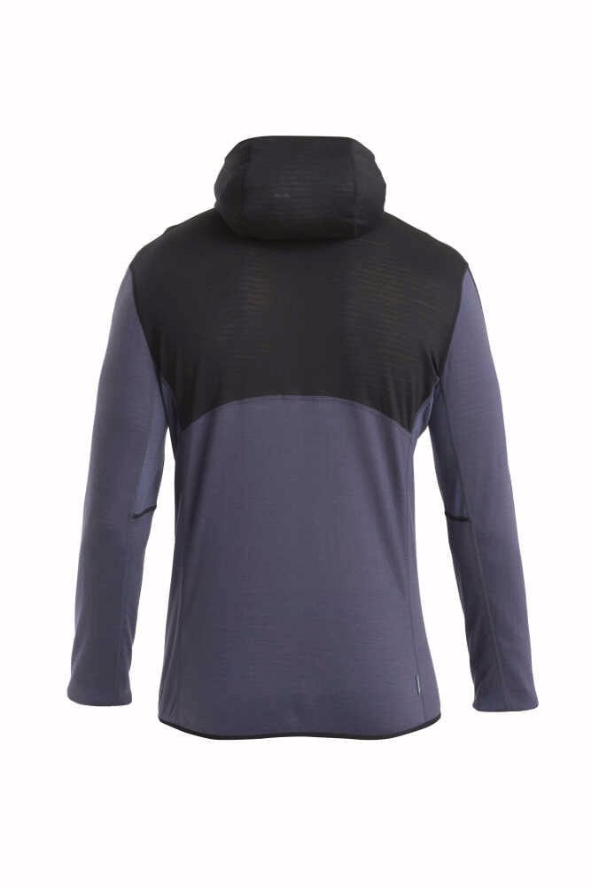 Icebreaker Men's Merino 200 Realfleece™ Descender Long Sleeve Zip Hoodie Black/Graphite/Cb