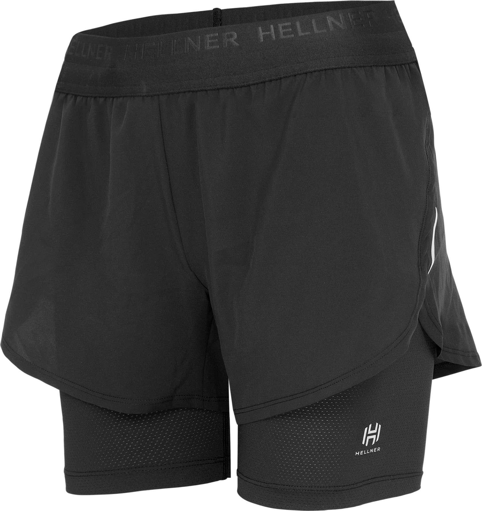 Hellner Women's Kelva 2-In-1 Running Long Tights Black Beauty/black Beauty