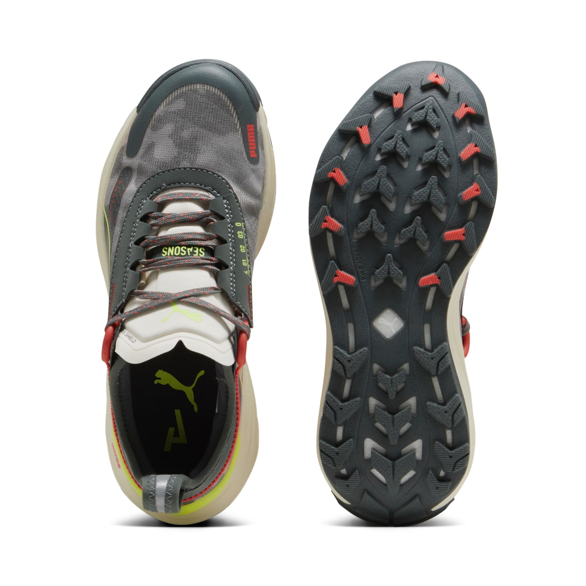 Puma Voyage Nitro 3 Wns Mineral Gray-Active Red-Lime Pow