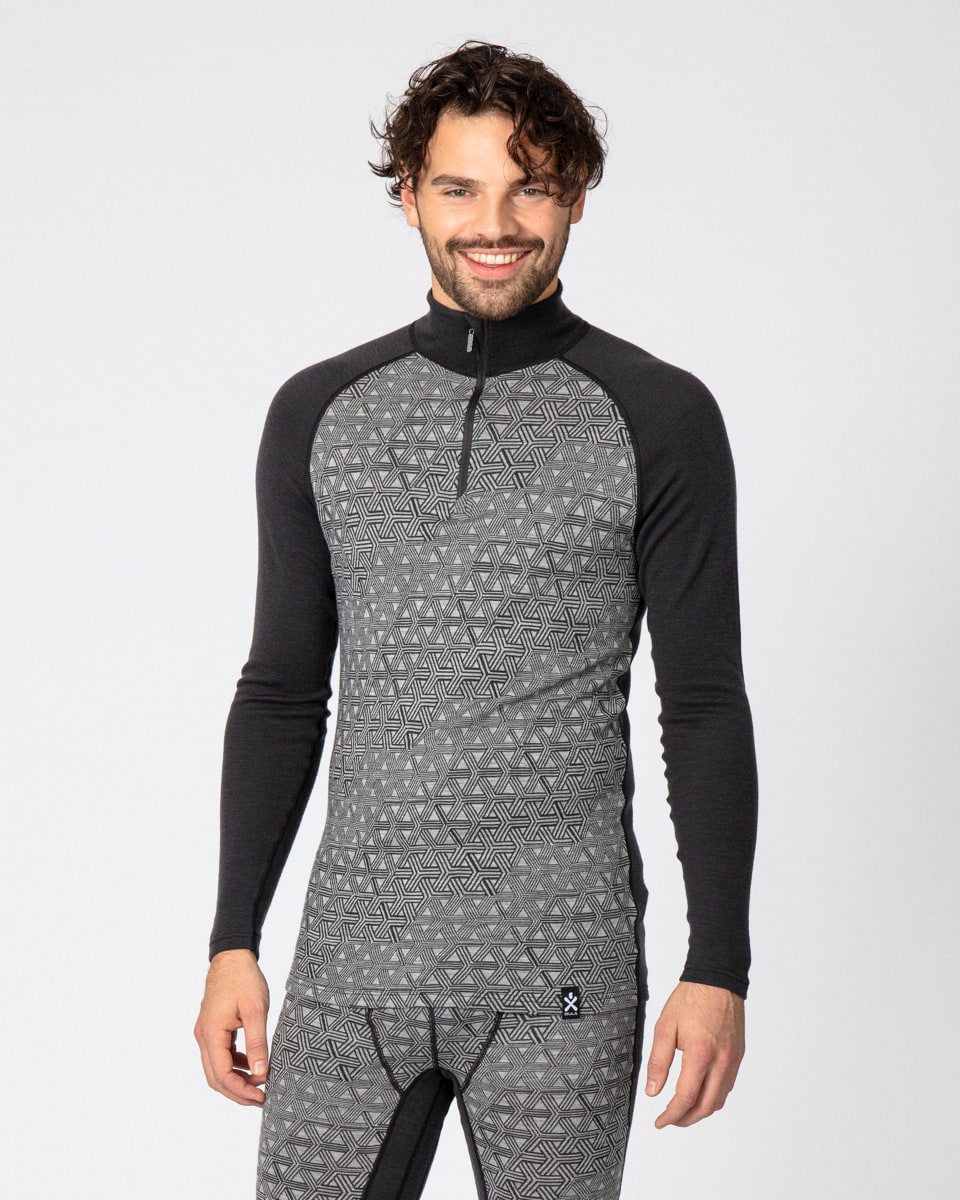 Bula Geo Merino Wool Halfzip Dgrey