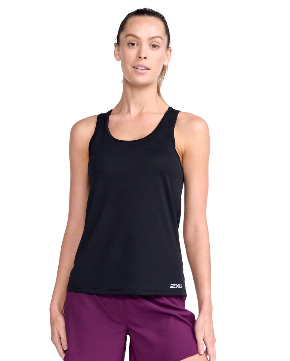 2XU Women's Aero Singlet Black/Silver Reflective