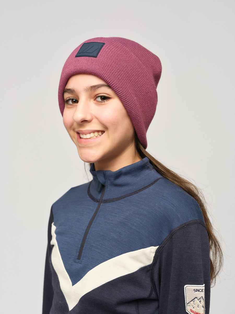 Skogstad J Fast Strikket Lue Violet Quartz