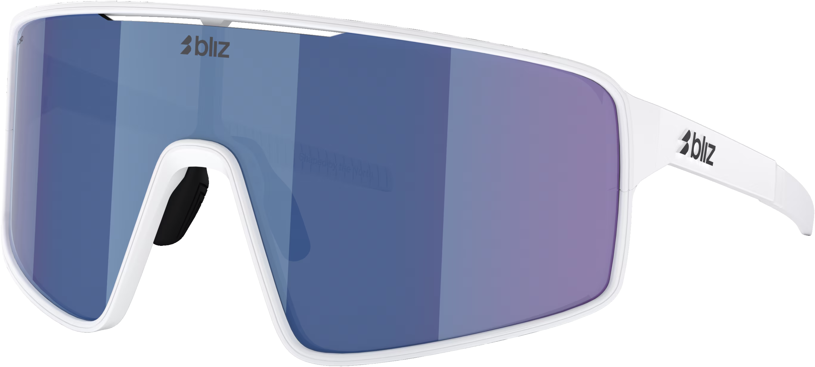 Bliz P001 Matte White/Grey Blue Mirror