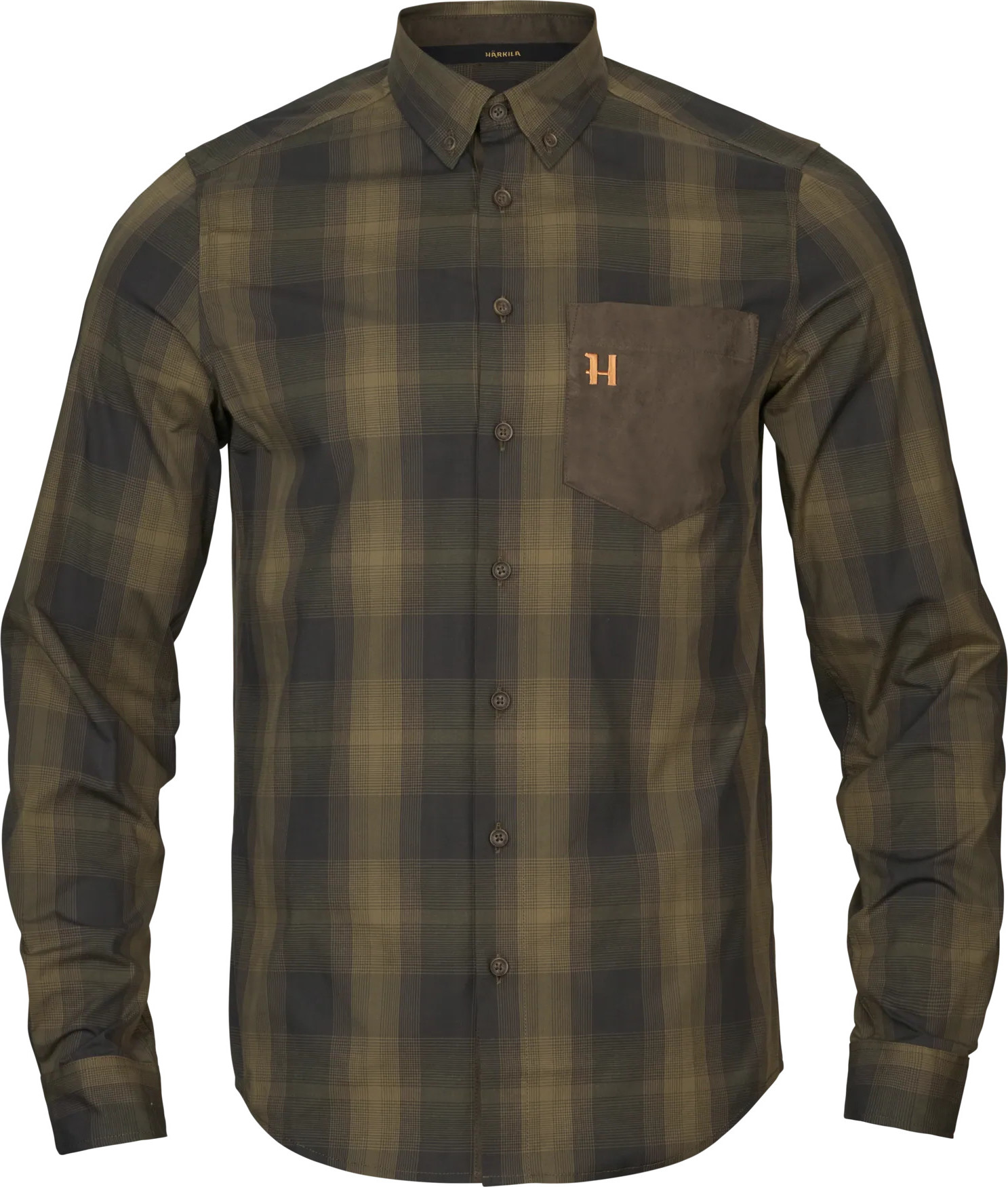 Härkila Men's Akkan Shirt Willow Green/shadow Brown