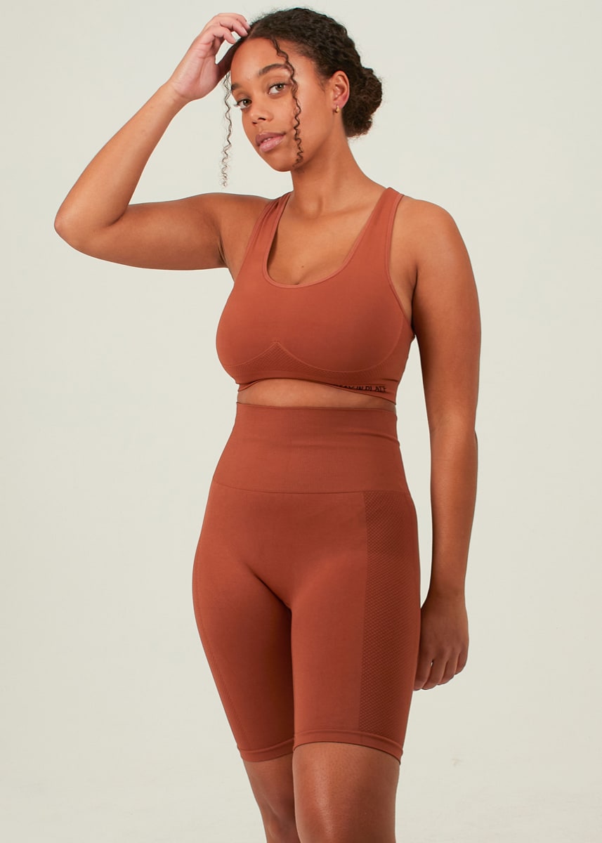 StayInPlace Rib Seamless Bra Rusty Clay