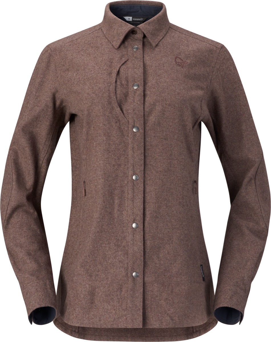 Norrøna Tamok Wool Plain Shirt W'S Deep Taupe Melange