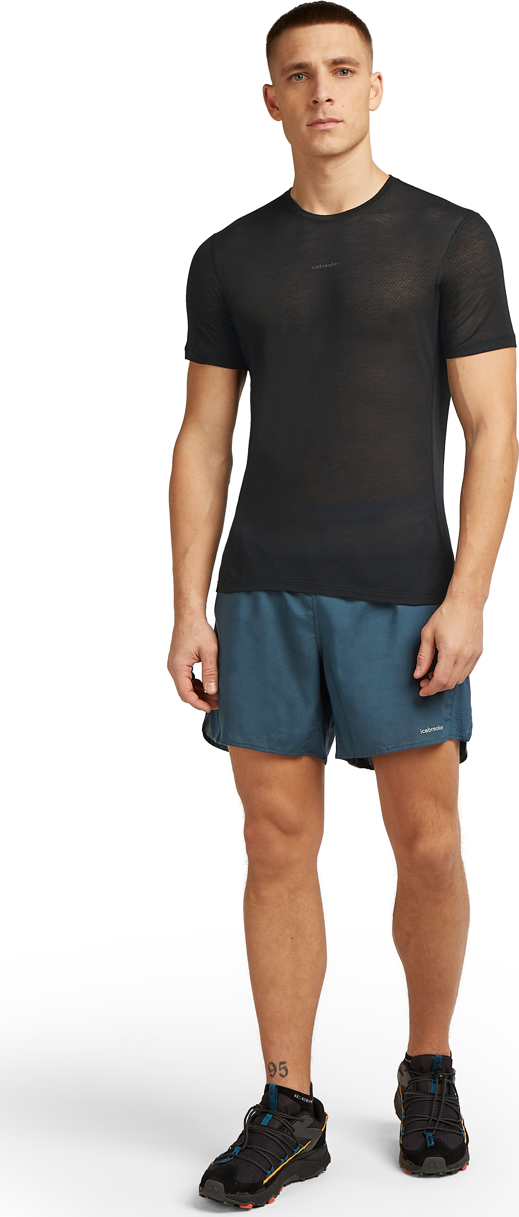 Icebreaker Men's Merino 75 Cool-Lite Featherlight Shortsleeve Crewe Black
