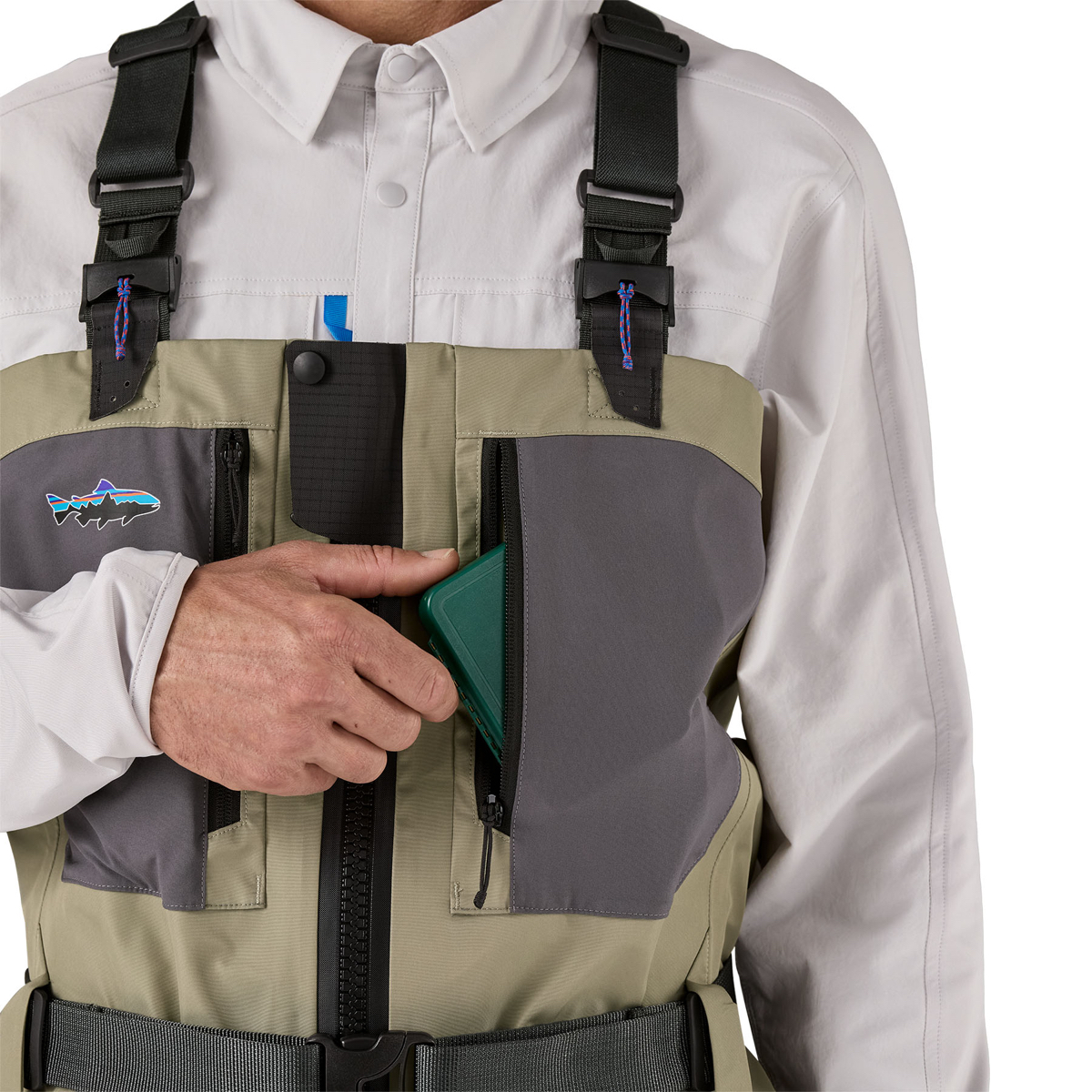 Patagonia M'S Swiftcurrent Traverse Zip Front Waders River Rock Green