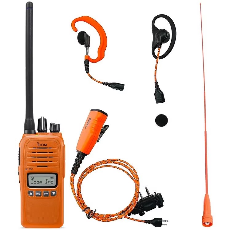 Icom Prohunt Compact Pakke Med Headset Og Langantenne Orange