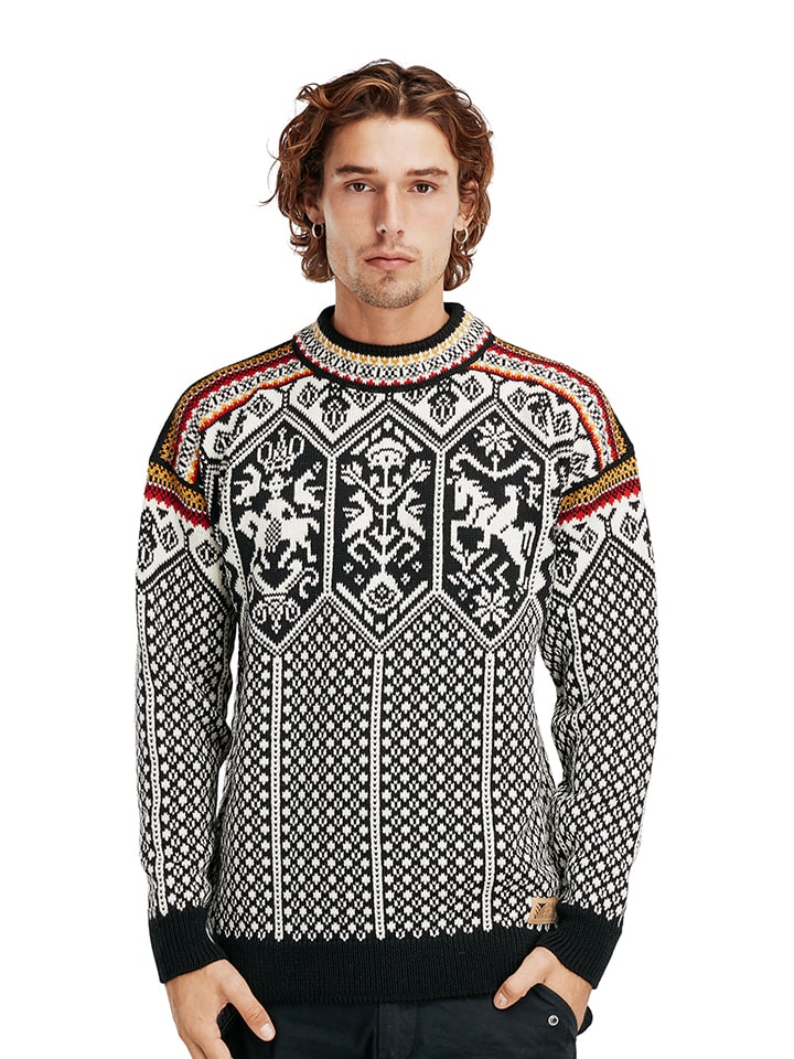 Dale of Norway 1994 Masculine Sweater Black Mustard Offwhite