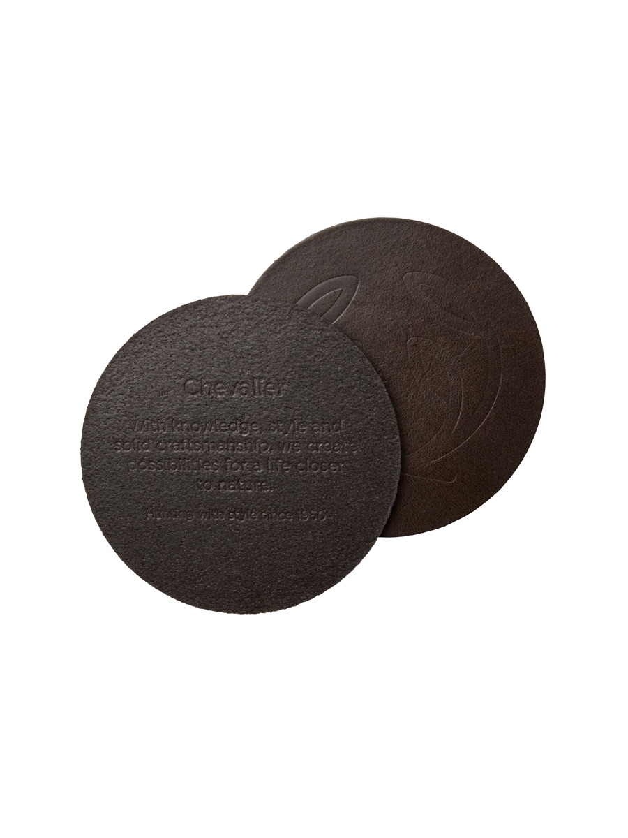 Chevalier After Hunt Coaster Set Leather Brown