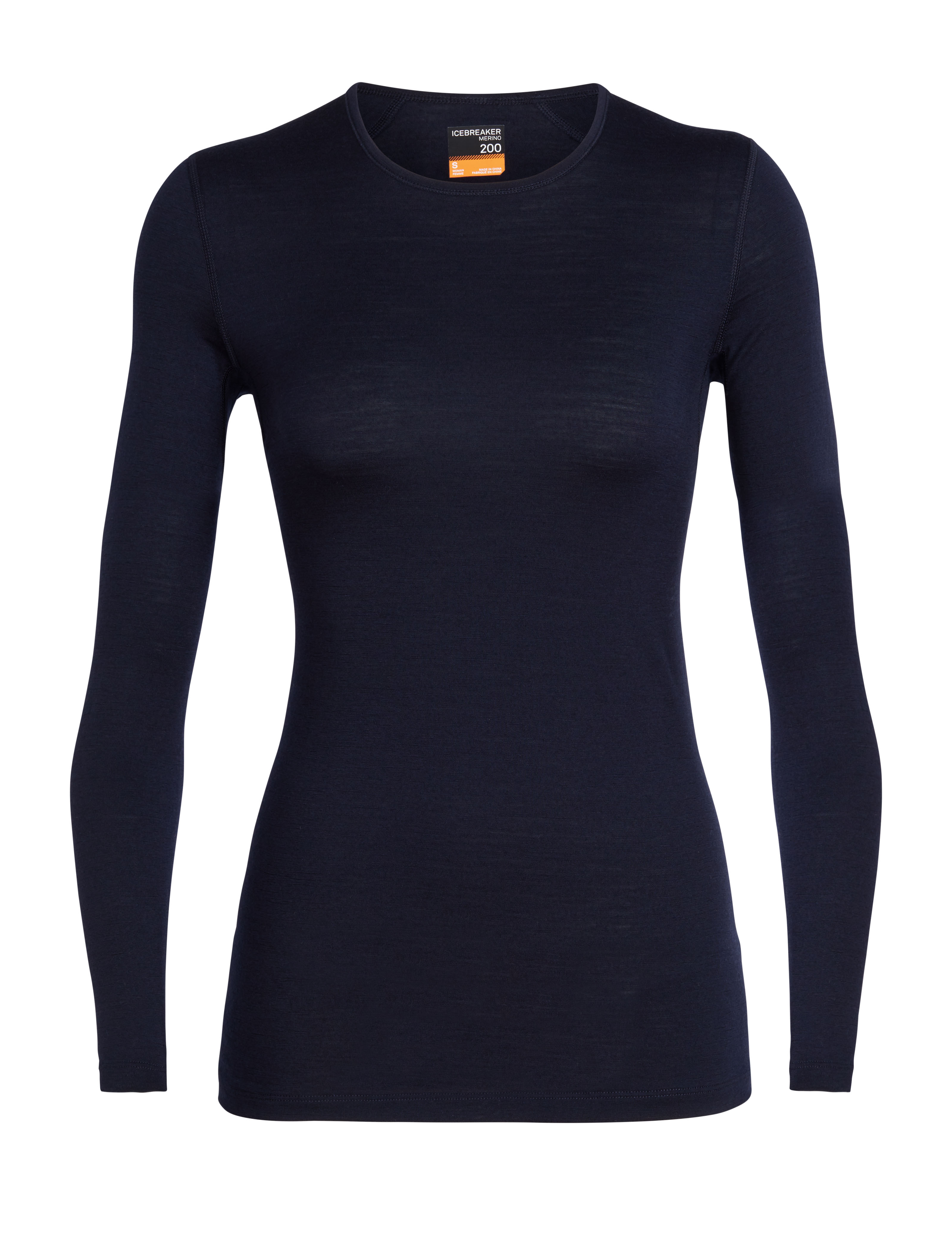 Icebreaker Women's 200 Oasis Long Sleeve Crewe Midnight Navy