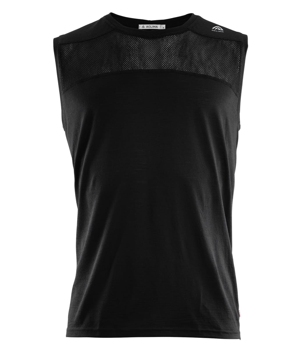 Aclima Men's LightWool Sports Singlet Jet Black
