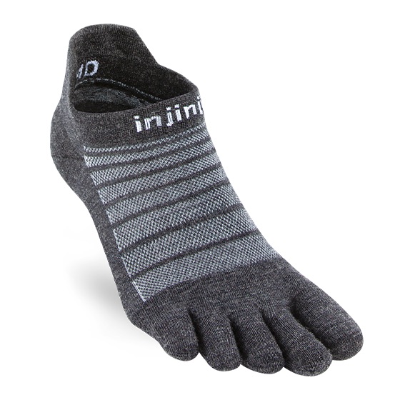 Injinji Men's Run Lightweight No-Show Wool Slate