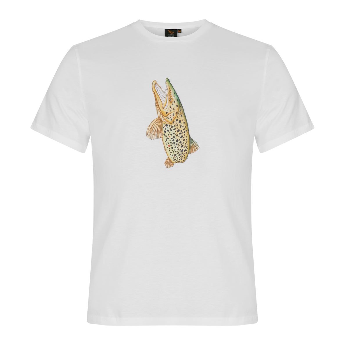 Nordic Hawk Men's Trout Tee White
