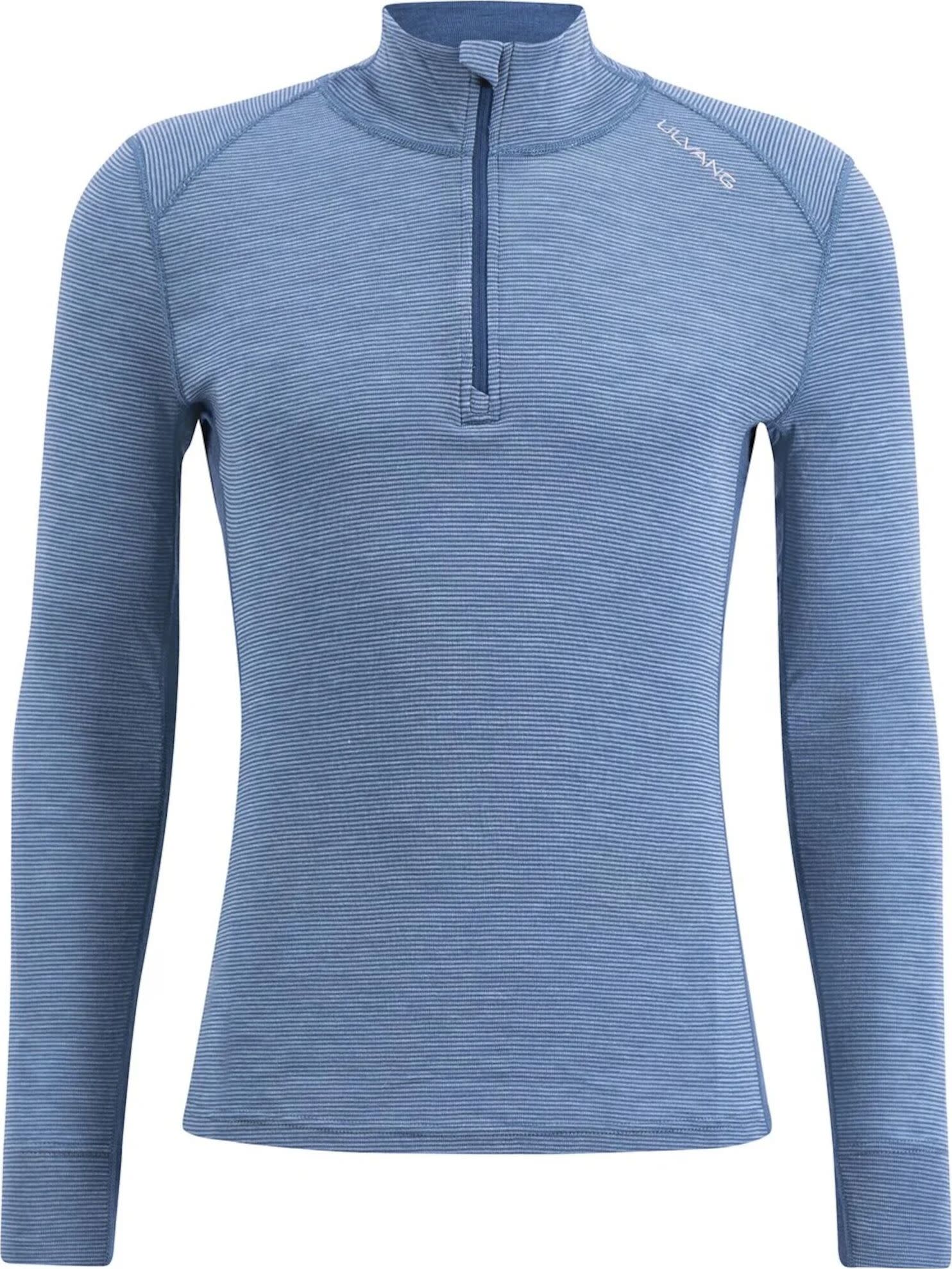 Ulvang Men's Rav 100% Turtle Neck With Zip Indian Teal/Smoke Blue