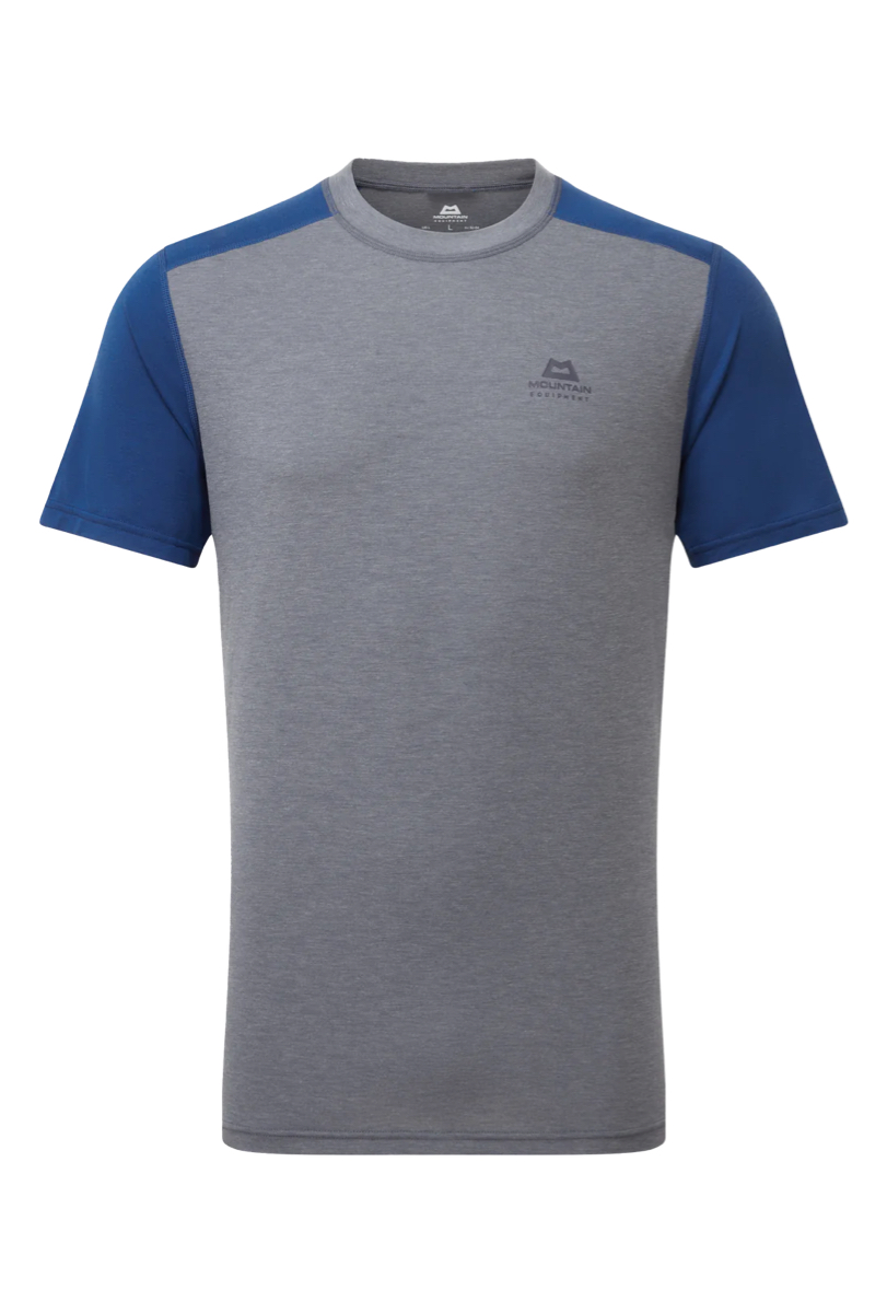 Mountain Equipment Headpoint Block Mens Tee Flint Grey/admiral