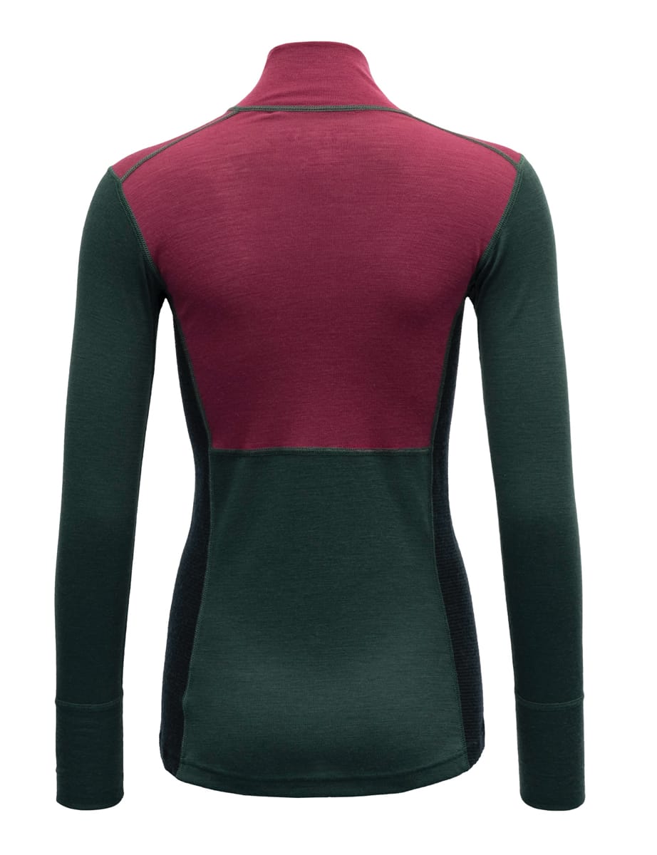 Devold Women's Lauparen Merino 190 Zip Neck Beetroot/Woods/Ink