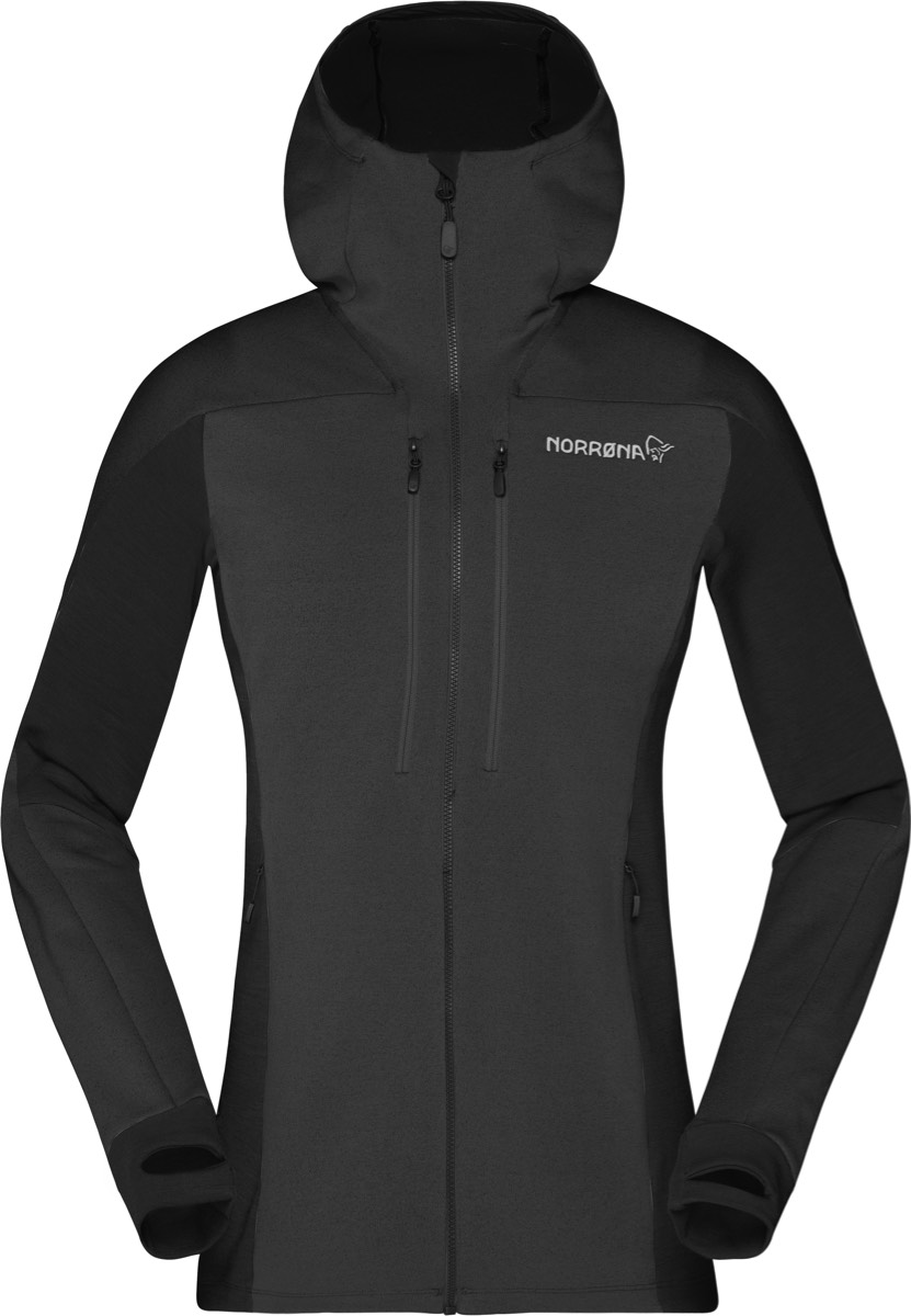 Norrøna Women's Trollveggen Powerstretch Pro Zip Hood Caviar