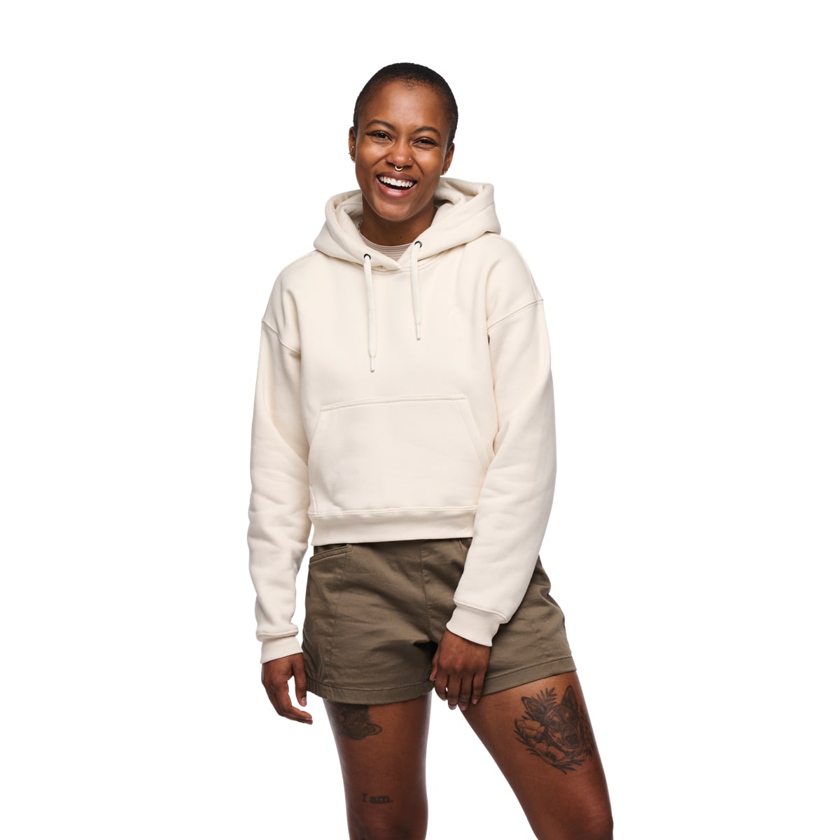 Black Diamond W Crop Po Hoody Off White