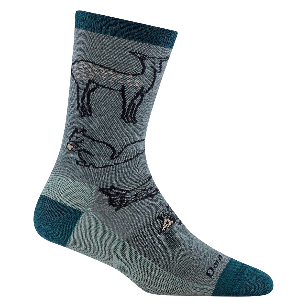 Darn Tough Woodland Creatures Crew Lt Seafoam