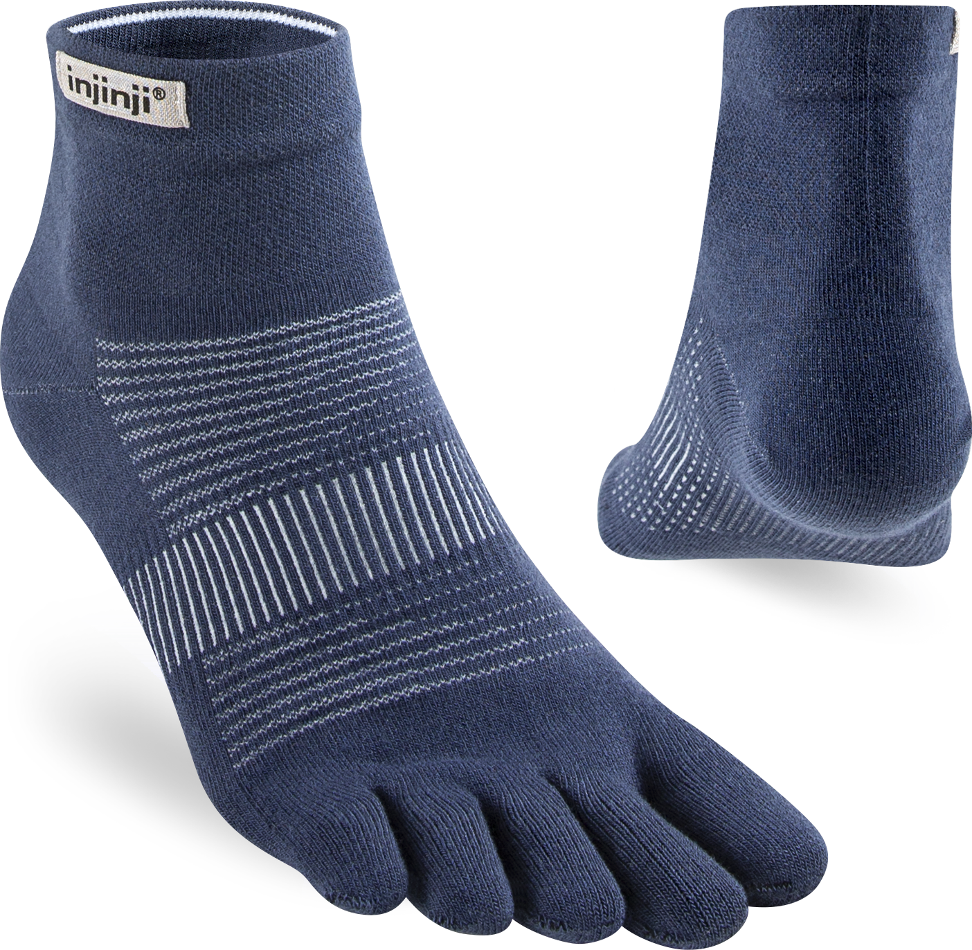 Injinji Men's Run Lightweight Mini-Crew Black