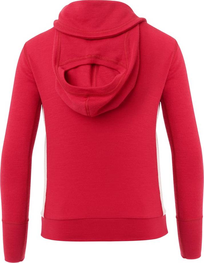 Aclima Warmwool Hood Sweater Children Jester Red/Beige Melange