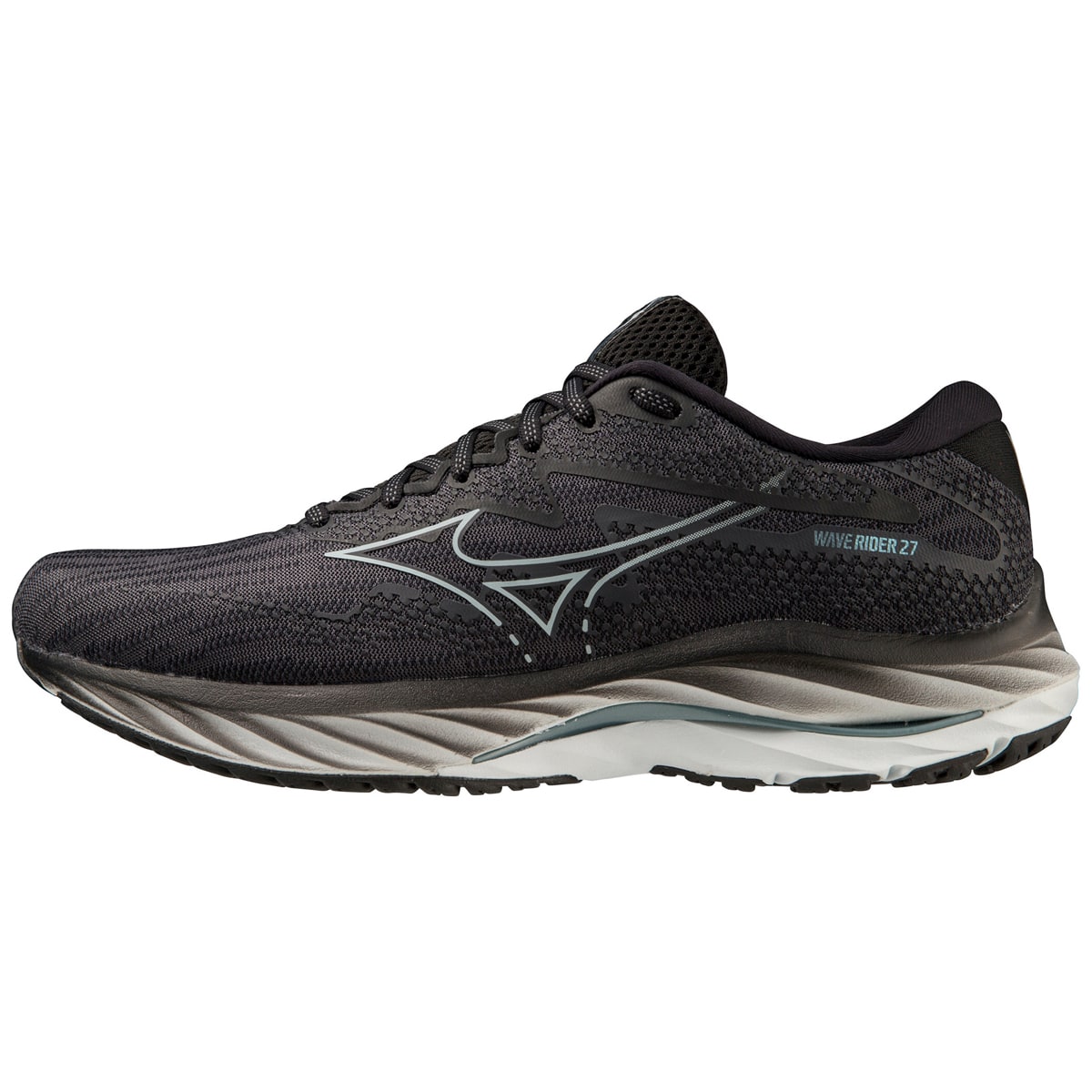 Mizuno Men's Wave Rider 27 Ebony/Iblue/Black