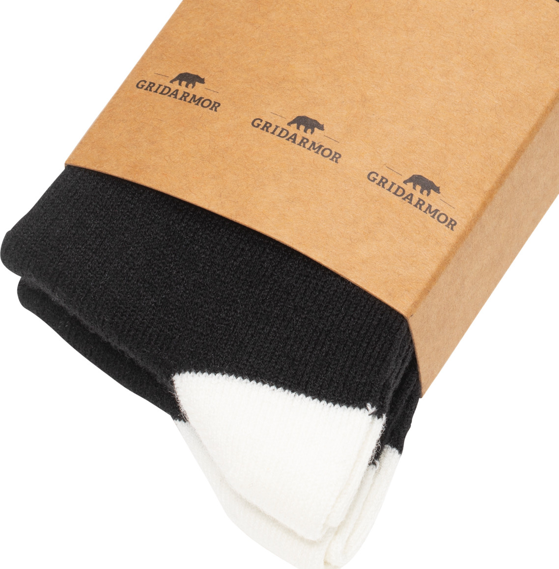 Gridarmor Heritage Merino Socks 2p Jr Black/White
