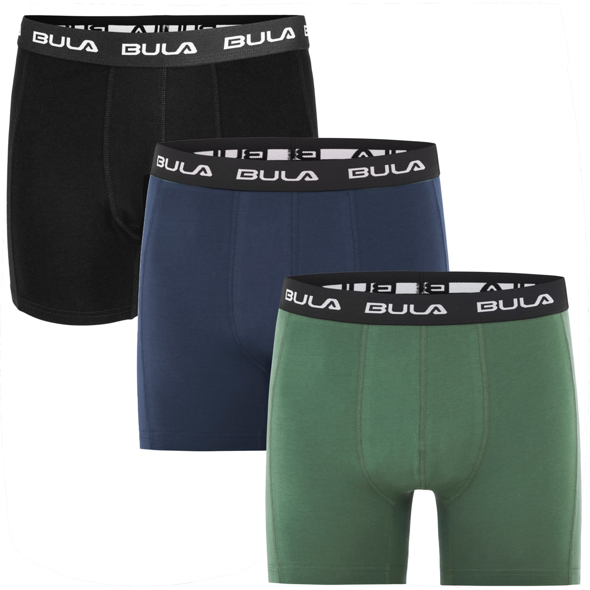 Bula Men's Frame 3pk Boxers Ivy/Black/Navy