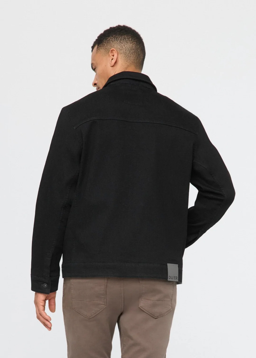 Duer Tech Fleece Denim Jacket Black