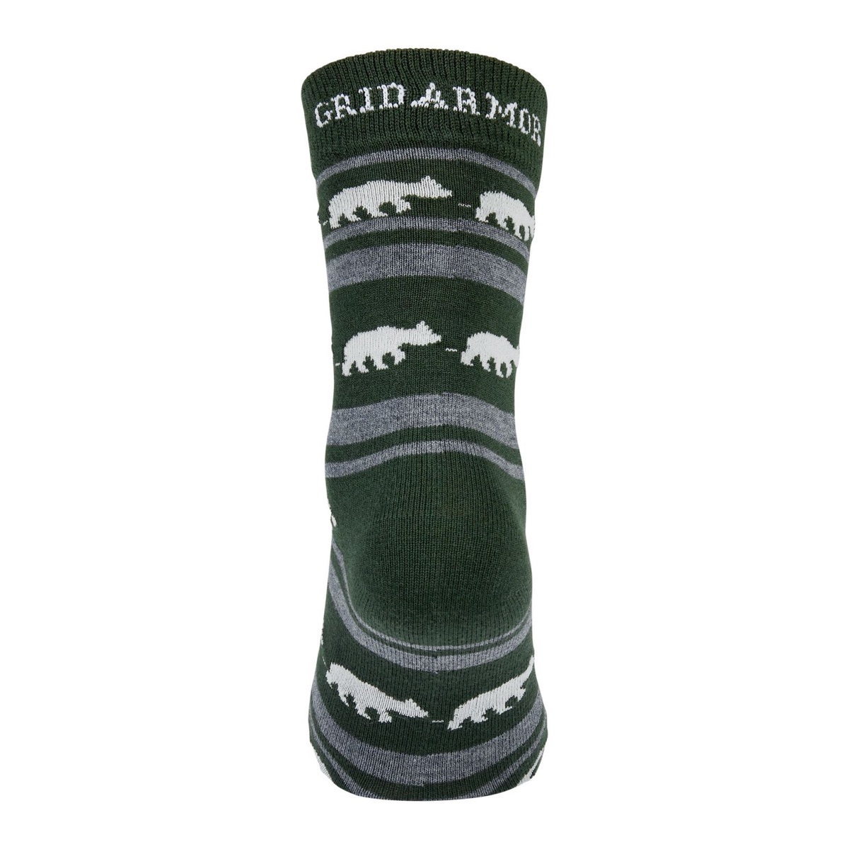 Gridarmor Striped Bear Merino Socks Green/Grey/White