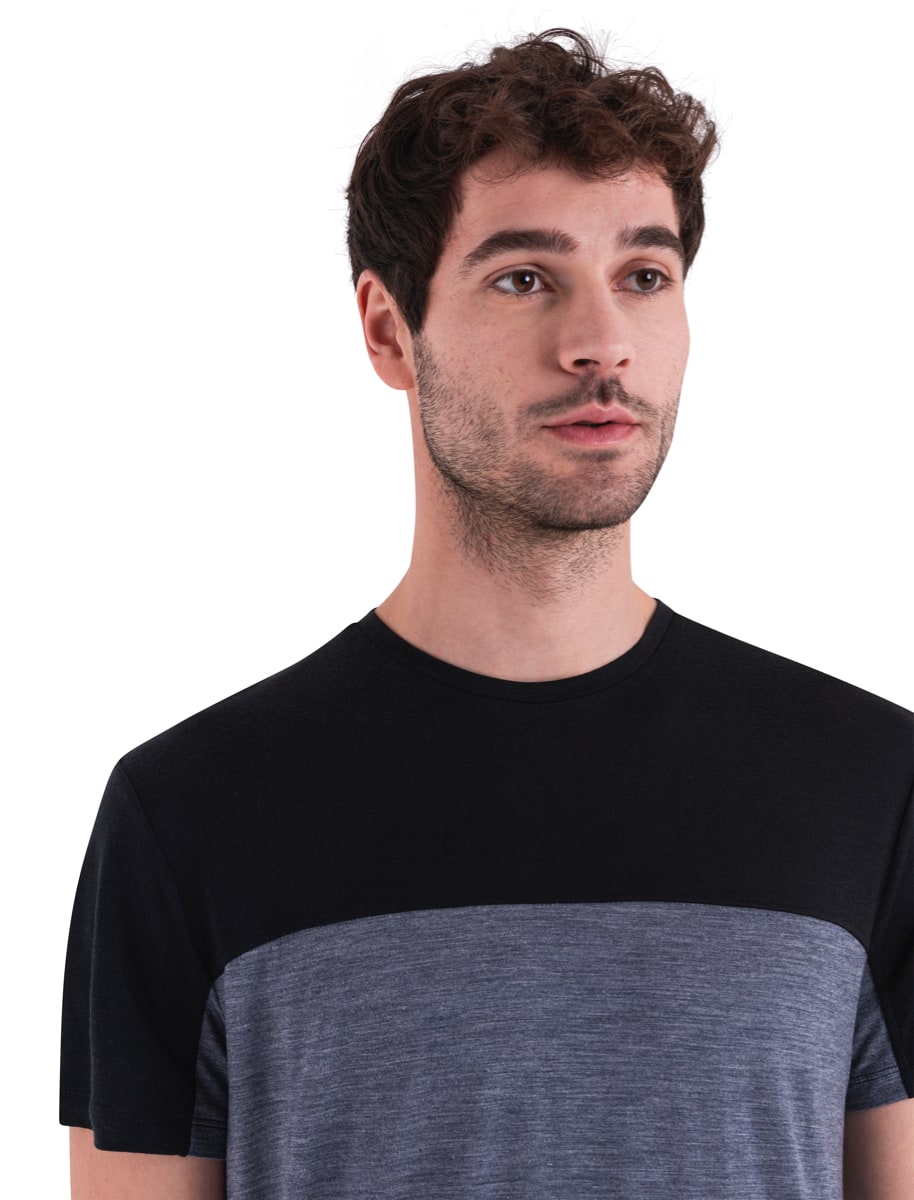 Icebreaker Men Merino 125 Cool-Lite™ Sphere Iii Ss Tee Colour Block Graphite Hthr/Black/Cb
