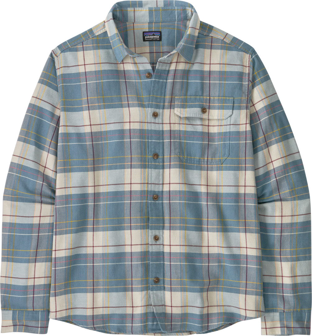 Patagonia Men's L/S Cotton in Conversion LW Fjord Flannel Shirt Nature Walk: Smolder Blue