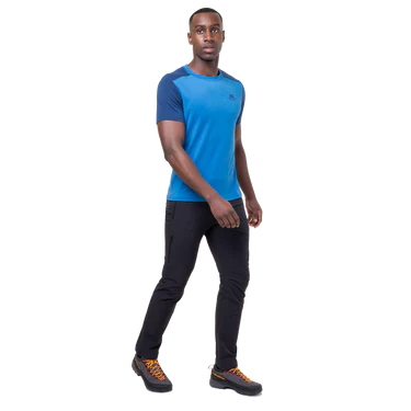 Mountain Equipment Headpoint Block Mens Tee Flint Grey/admiral