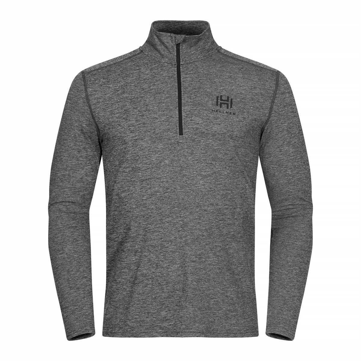 Hellner Nunis Halfzip Ls Tee Men Black Beauty Melange